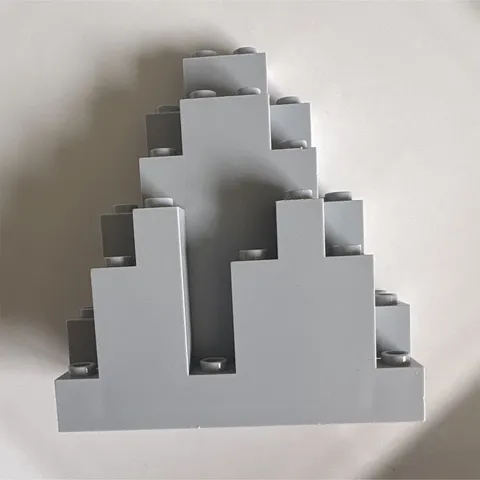 LEGO Gray Modified Brick Piece - Plastic, Brick Modified Type, Loose Part