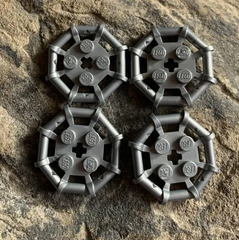 Lego Part 75937 Plate 2x2 Bar Frame Octagon Round Studs Pearl Dark Gray Qty 4