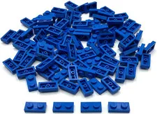 Lego 100 New Blue Plates 1 x 2 Stud Pieces