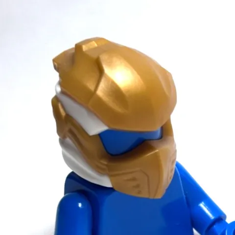 Lego - Minifigure Headgear - White / Gold, Ninja, Helmet / Mask