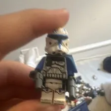 LEGO Star Wars Clone Trooper Minifigure w/ Helmet 2 Blasters Blue Markings