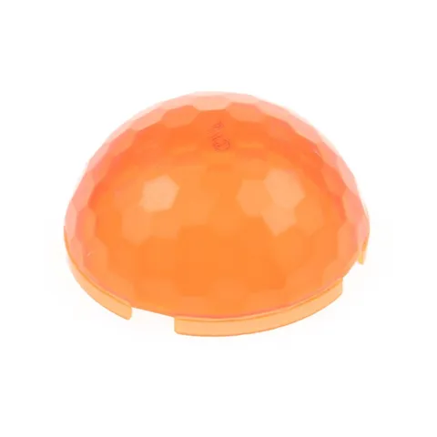1x LEGO Cylinder Dome 4x4 Transparent Neon Orange Hemisphere Half Sphere 30208