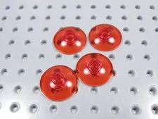 LEGO Lot of 4 Trans Red Round 2x2 Radar Dish Saucers BT