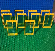 LEGO Yellow Window 1x4x5. Lot Of 10. With 8 Glass Panes And 2 Doors