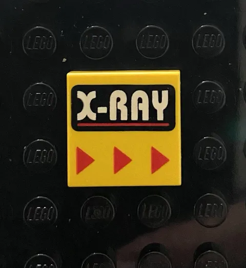 LEGO 2x2 Yellow Tile With Word “X-Ray” Doctor Hospital Clinic