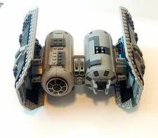 LEGO Gray TIE Fighter Ship Built Model with Storage Case Lot