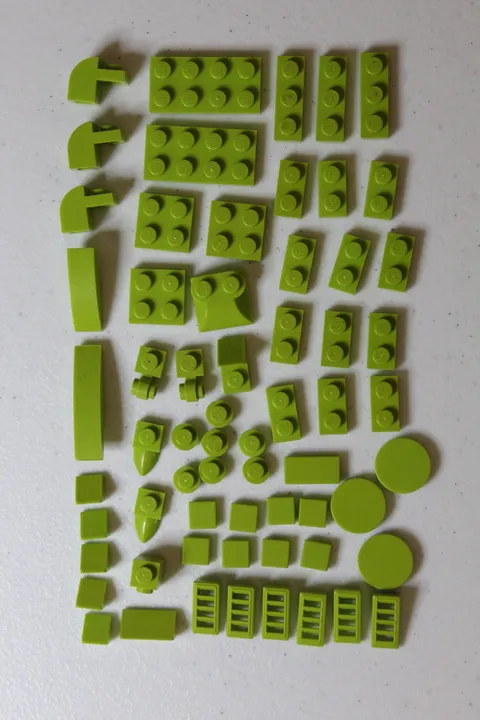 Lime Green LEGO Flat and Odd Pieces Assortment