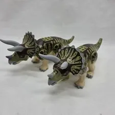 LEGO Jurassic World 2010 Triceratops Rampage Dinosaur Only Lot Of 2  #75937