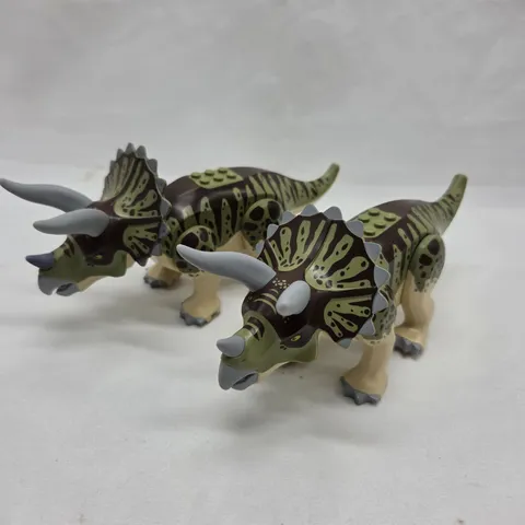 LEGO Jurassic World 2010 Triceratops Rampage Dinosaur Only Lot Of 2  #75937