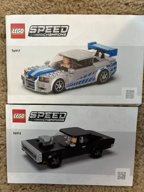 LEGO SPEED CHAMPIONS Fast & Furious Doms ChargerRT  76912 & Brians Skyline 76917
