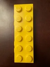 Lego Pencil Case Brick Box Mini Figure Storage Plastic Holder Yellow Preowned