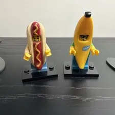 Lego HOTDOG MAN Minifigure Series 13 71008 and BANANA GUY Series 16 71013 CMF