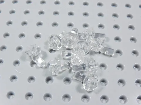 LEGO Lot of 10 Trans Clear Posing Stands Utensil Minifig BQ