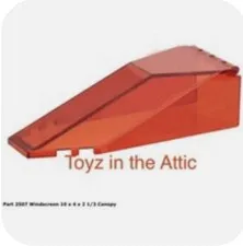 Lego 1x 2507 Trans-Red Windscreen 10 x 4 x 2 1/3 Canopy 2507 Space Police Vf