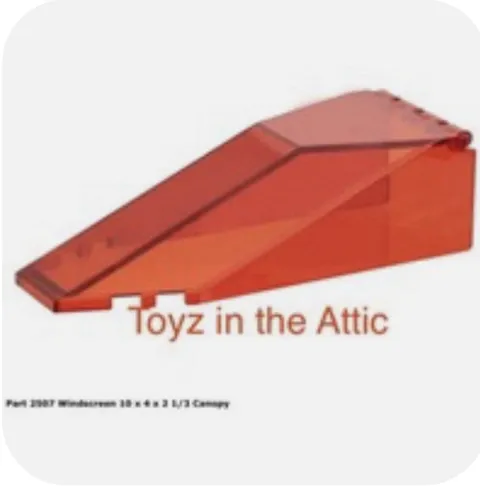Lego 1x 2507 Trans-Red Windscreen 10 x 4 x 2 1/3 Canopy 2507 Space Police Vf