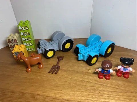 Lego Duplo Lot Tractor Farm Equipment Wheel Bases 15313 Pieces Parts Figures