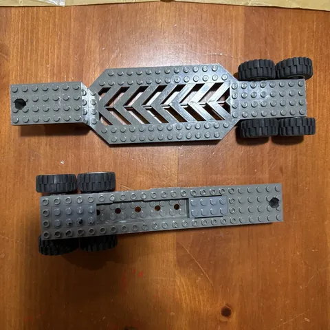 LEGO Gray Vehicle Trailer with wheels lot of 2 