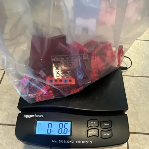 LEGO Bulk Lot Red Bricks Plates Pieces Parts Plastic Sold by Weight Bagged