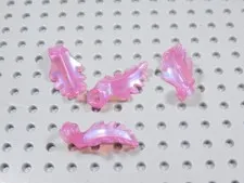 LEGO Lot of 4 Trans Opal Pink Round 1x1 w/ Curved Leaf Plants Minifig BL