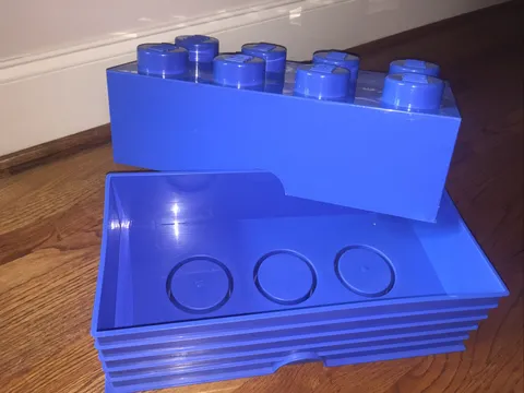 LEGO Storage Brick Blue Stackable Box Building Block Container 19.5"x9.75"x7.2"
