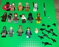 AUTHENTIC LEGO STAR WARS LOT X 16 READ CRACKED TORSOS GREE BOBA WEAPONS AS IS