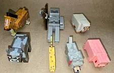 7X LEGO Minecraft Skeleton W/Bow + 6 Minifigures Cow Sheep Wolf Ocelot Pig Horse