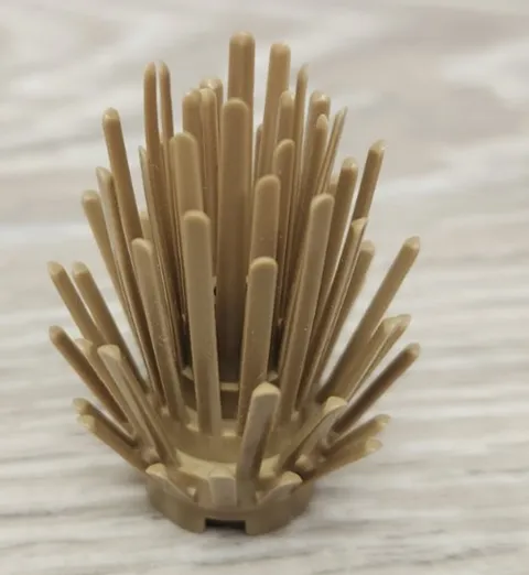 Lego 6064 Dark Tan (Sand Yellow) Prickly Bush Plant 2 x 2 x 4 Replacement Part