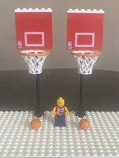 Lego NBA Basketball Hoops, Backboards, Balls and Minifig