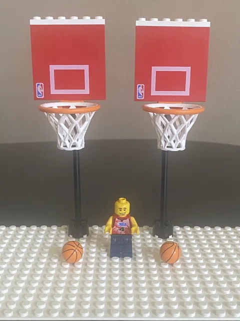 Lego NBA Basketball Hoops, Backboards, Balls and Minifig