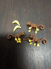 LEGO Vintage Classic Pirates Monkeys: Lot of 3 Brown with Yellow Hands, Bananas