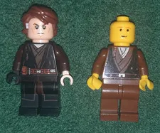LEGO Minifigure Lot of 2 Brown Outfit Figures - Yellow Head & Flesh Tone