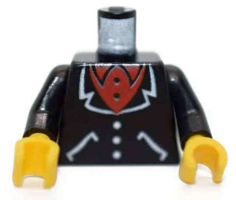 LEGO Minifigure Torso Black Suit Red Shirt Vintage 80s 90s 4558 6399 4110072