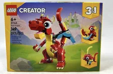 LEGO Creator 31145 Red Dragon Set Bird & Fish, NIP, Ages 6+