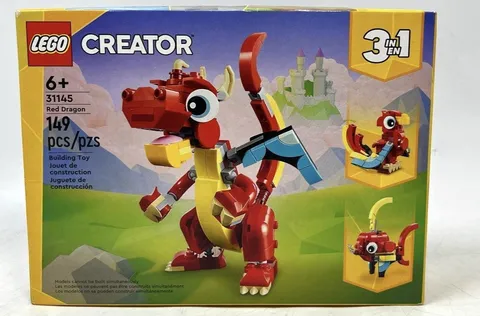 LEGO Creator 31145 Red Dragon Set Bird & Fish, NIP, Ages 6+