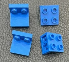 LEGO Parts Lot 4 Blue Bracket 1x2 - 2x2 Inverted #99207