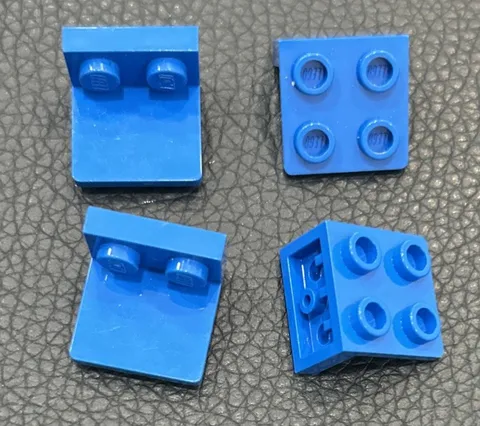 LEGO Parts Lot 4 Blue Bracket 1x2 - 2x2 Inverted #99207
