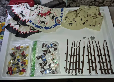 Lego Western Indian Pieces, Teepee, Poles Horses