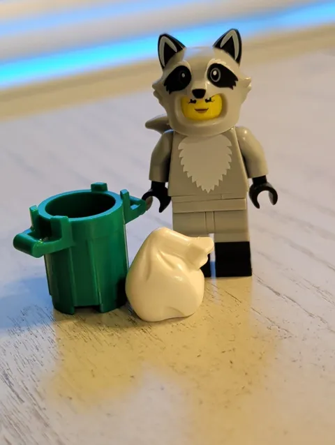 Lego Raccoon Costume Fan Minifigure Col395 With Accessories 
