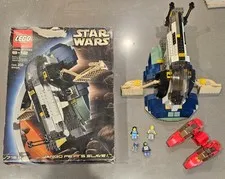 Lego Str Wars Jango Fett Slave 1 7153 w/ box instructions and pod Cloud Car 7119