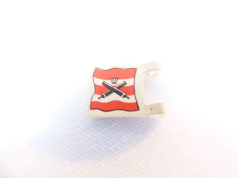 Lego 2x2 stud count Flag with Crossed Cannons on full flag image 2335pb002
