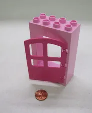 Lego Duplo HOT PINK & PINK LARGE DOOR WINDOW PANE UNIT Building Block 2x4x6