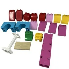 LEGO Duplo Lot Miscellaneous Mixed Pieces Parts Pillar Stool Slope Arch Building