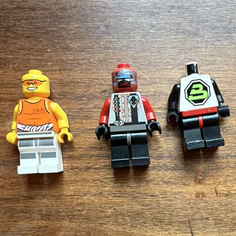 LEGO Minifigures Lot of 3 Minifigure Parts: Prisoner Torso/Head + 2 Torsos/Legs