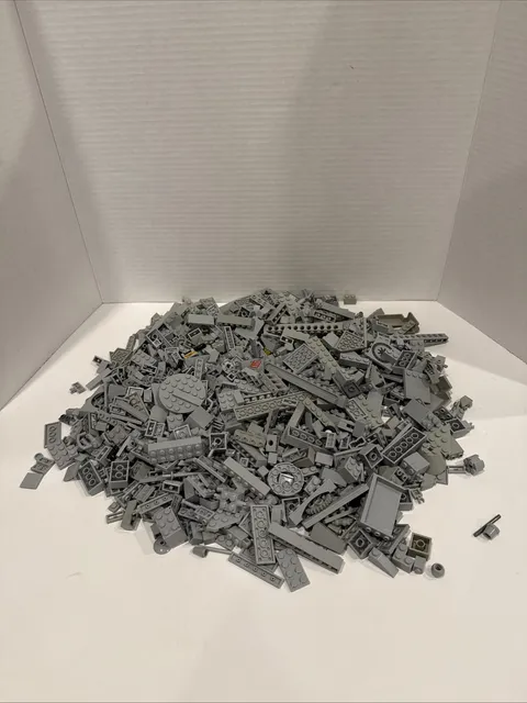 Lot Of 2 Pounds (Lbs) Lego Random Gray Parts Pieces Bricks Sorted