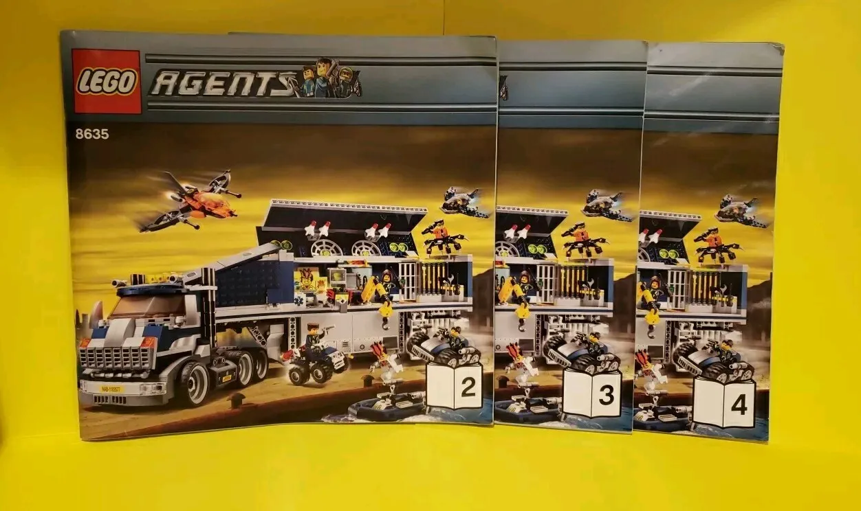 LEGO Agents 8635 Mobile Command Center Instruction Guide BOOK 2 3 4 MANUAL ONLY