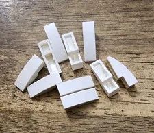 LEGO White Slope, Curved 3 x 1. QTY 10. Part No. 50950