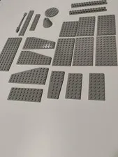 LEGO Blocks Assorted Flat Pieces 21 Gray Pieces