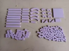 LEGO BULK LOT 144 LAVENDER SMOOTH TILES 1X1 1X2 1X4 1X8 2X2 6X6