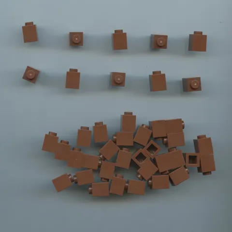 LEGO x 40 Reddish Brown Brick 1 x 1 3005