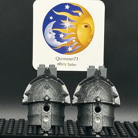 LEGO Brand KNIGHTS KINGDOM Large Figure ARMOR Parts ~54175~ SPECKLE SILVER x2